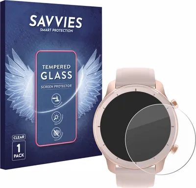 Produktbild von Savvies Schutzglas für Huami Amazfit GTR (42 mm) Displayschutz 9H Glas klar transparent
