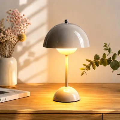 Produktbild von Kabellos Nachttischlampen,LED Tischlampe,Touch Dimmbare kuppelförmige Tischleuchte,3 Lichtfarben Pilzlampe,Schreibtischlampe,Dekotischlampe,grau
