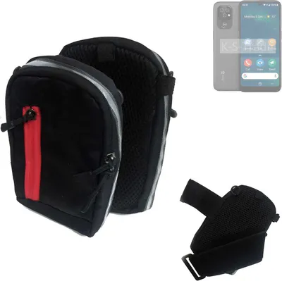 Produktbild von K-S-Trade Outdoor Gürteltasche Holster Umhängetasche kompatibel mit Doro 8100 schwarz Handy Tasche Case travelbag Schutz Hülle Handy Hülle