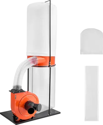 Immagine prodotto di Sistema di aspirazione SucceBuy, 2038,8 m³/h, aspirazione trucioli da 2,5 micron, sistema per segatura da 2,0 HP con sacco raccoglipolvere da 132,5 L e sacco filtro da 159 L, depolveratore per la lavorazione del legno