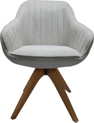 Produktbild von Möbilia Armlehnstuhl | 360 Grad drehbar | Bezug Stoff | Gestell Eiche-Holz | B 58,5 x T 61,5 x H 85,5 cm | creme-natur | 26020003 | Serie STUHL