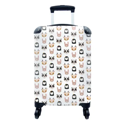 Produktbild von MuchoWow® Koffer Handgepäck Trolley Rollkoffer Kleine Reisekoffer mit 4 Rollen - Tiere - Pastell - Muster - Cabin Size < 55x40x23 cm & 55x40x20 cm - Fotokoffer - Kabinenkoffer - Boardgepäck - Reise-Box - Reisekoffer - Reisegepäck - Koffer mit Bild - Trolley für Kinder