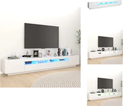 Obrázok produktu pre vidaXL TV skrinka s LED svetlami biela 260x35x40cm - TV nábytok