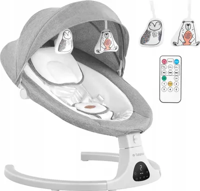 Image de TULANO Astrid 35 Gris | Transat électrique Accessoires pour bébé | Fonction bascule automatique avec réglage du temps : 8, 15 ou 30 minutes