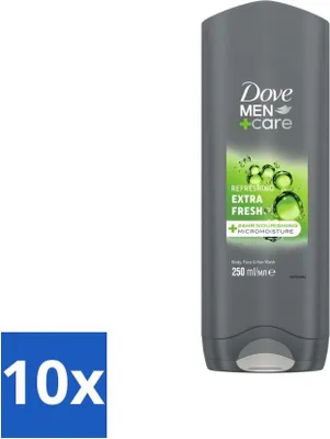 Obrázek produktu pro Dove Men+Care sprchový gel – Extra Fresh – 250 ml – výhodné balení – 10 kusů
