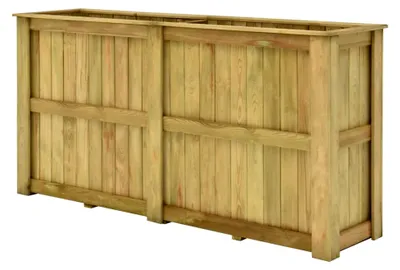 Produktbild von Hochbeet 196 x 50 x 100 cm aus imprägniertem Kiefernholz, Palettenrahmen, Hochteich, Gemüsebeet, Kräuterregal für Balkon, Blumenbeet, Kräuterspirale, Tomatenbeet, Pflanzhochbeet