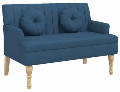 Obrázek produktu pro vidaXL Lavice s polštářem modrá 113x64,5x75,5 cm látka