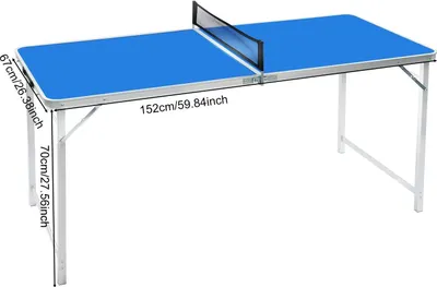 Immagine prodotto di Tavolo da ping pong - Modello pieghevole - 152×67×70 cm - Portatile - Per interni ed esterni - Blu navy