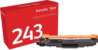 A red box with the text "Everyday Toner" and "243" is shown next to a black and orange toner cartridge.