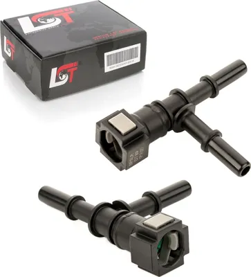 Produktbild von 2x Kraftstoffleitung Schnellkupplung T-Stück mit doppelt Stecker 7,89 - 8 mm