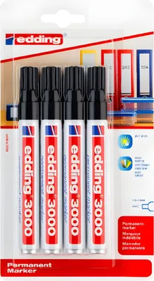 Produktbild von Edding 3000, Schwarz 4 Stück