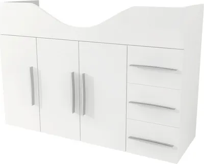 Produktbild von Waschtischunterschrank Baden Haus Aida BxHxT 100 x 70 cm x 33,5 cm Frontfarbe weiß hochglanz glanz