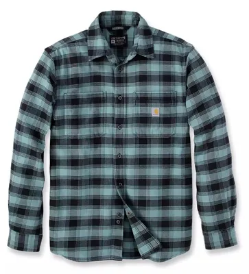 Produktbild von Carhartt Rugged Flex Flannel Plaid Hemd (Black/Green,M)