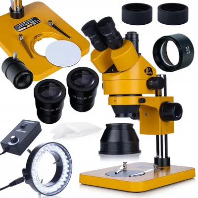 Stereomikroskop 7-45x, Greenough, LED-Ringlicht, 100 mm Arbeitsabstand