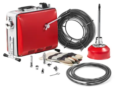 Produktbild von Elektrischer Abflussreiniger, 390 W - 1400 U/min - 24,5 Meter Federkabel - aus Manganguss