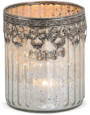 Produktbild von Windlicht Marokko silber antik 12 cm