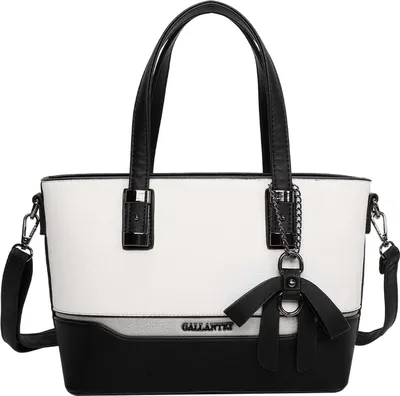 Produktbild von Gallantry, Shopper Tasche Damen mit Grafikmuster und Schleife, Weiß
