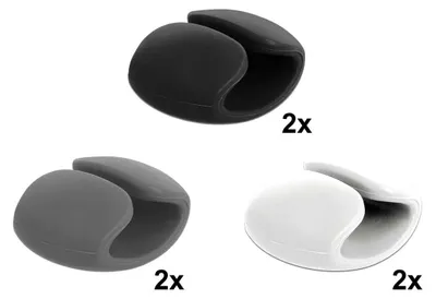 Produktbild von DeLOCK 18302, Kabelhalter, Tisch/Bank, Thermoplastische Polyurethane (TPU), Schwarz, Grau, Weiß