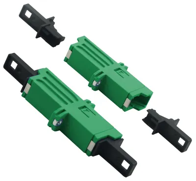 Produktbild von helos LWL Kupplung E2000® APC 8° (LSH) Simplex Singlemode OS2 grün