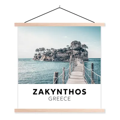 Produktbild von MuchoWow® Textilposter Griechenland - Zakynthos - Meer 120x120 cm mit holzfarbenen Rahmen - Textil-Poster