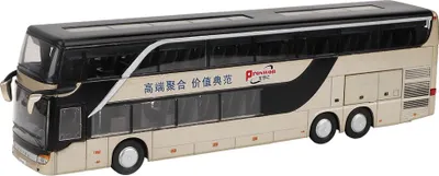 Obrázok produktu pre Elektrická hračka 1:32 zo zliatiny Doublecker Bus Model Toy so svetelnou hudbou pre deti Detský darček (zlatá)