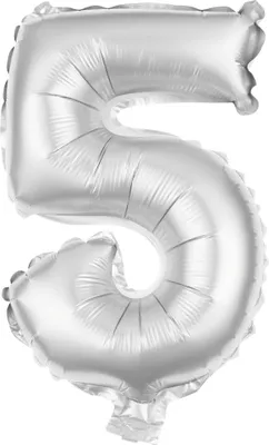 Produktbild von VDV Benefit Folienballon Zahl 5 silber 80cm 130F1800040