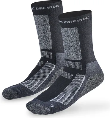 Produktbild von BLACK CREVICE - Damen/Herren/Kinder - Merino Trekking-, Sport- & Wandersocken | 2 Paar  | Farbe: Schwarz/Weiß | Größe: 2 (39-42)