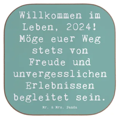 Produktbild von Mr. & Mrs. Panda Tassen Untersetzer Spruch 2024 Geburtstag - Meeresbrise - Geschenk, Gläser, für, Tassenuntersetzer, besonderes Jahr feiern, Tischuntersetzer, Alter