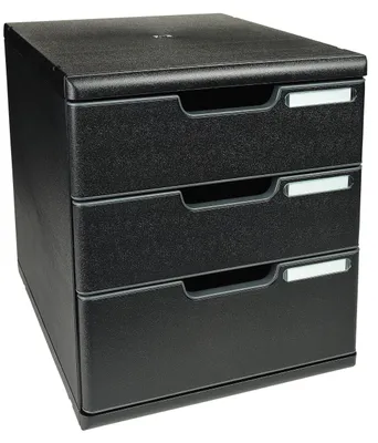 Produktbild von Exacompta 325414D Ablagebox mit 3 Schubladen stapelbar