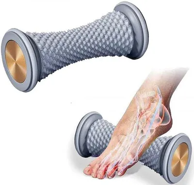 Produktbild von Fußmassagerolle - Fußrolle - Fußmassagegerät - Massagerolle für die Fußsohlen - Fußmassage - Massage für Füße und Körper - zur Entspannung - Grau