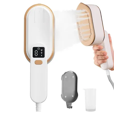 Produktbild von Reise-Dampfglätter – 2000W Steamer Bügeleisen mit LCD-Anzeige, schnelles Aufheizen in 10 Sekunden, 3 Dampfstufen, klappbarer 180° Griff