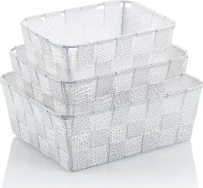 Image de KELA Panier Alvaro set PP, blanc, 3pcs KL-23009