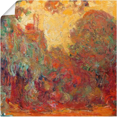 Produktbild von ARTland Poster Das Haus in Giverny Komposition in rot Größe: 50x50 cm