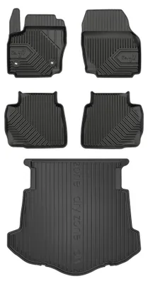 Productafbeelding van Rubberen automatten + kofferbakmat voor Ford Mondeo IV 2007-2014 (liftback) – 5-delig, zwart, op maat – Wielganizator