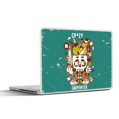 Produktbild von MuchoWow® Laptop Aufkleber Sticker Cover Vintage - Totenkopf - Werkzeuge 25x18 cm - Laptop-Deko