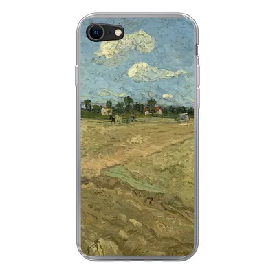 Produktbild von MuchoWow® Handyhülle Schutzhülle Hülle für iPhone SE 2020 Gepflügte Felder - Vincent van Gogh Silikon Softcase Handy Hülle - Kartenbesitzer