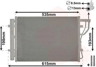 Produktbild von VAN WEZEL 83005206 Kondensator Klimaanlage Klimakondensator für HYUNDAI ix20 (JC) +Trockner