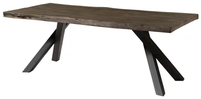 Immagine prodotto di MASSIVMOEBEL24 | Tavolo da pranzo in legno di mango 240x100x76 laccato grigio / gambe ad A antracite matt FREEFORM 5
