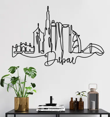 Obrázok produktu pre Wallity, Dubaj- DYU1137, čierna, iné bytové dekorácie, 120 x 78 x 1,5 cm, 100% kov