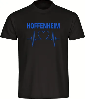 Produktbild von multifanshop Kinder T-Shirt - Hoffenheim - Herzschlag, schwarz, Größe 164