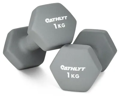 Obrázok produktu pre Athlyt Neoprénové činky, unisex, sivé, 2 ks po 1 kg | Sada činiek