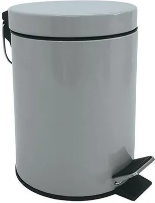 Zdjęcie produktu dla MSV Kosz kosmetyczny jasnoszary Kosz na śmieci z pedałem Kosz na śmieci - 3 litry - z wyjmowanym pojemnikiem wewnętrznym
