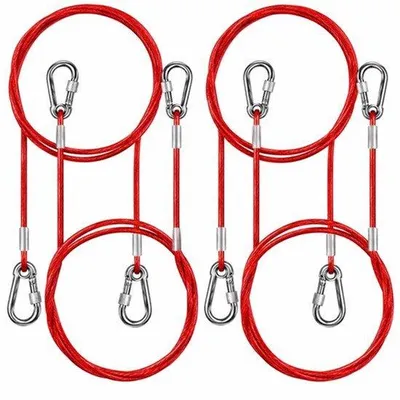 Productafbeelding van Scheurtouw aanhanger, 4 stuks 1 m remkabel aanhanger veiligheidskabel rood