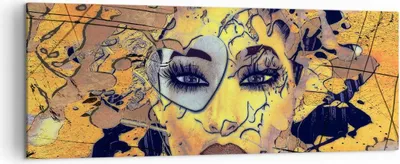 Produktbild von Bild auf Leinwand - Leinwandbild - Gesicht Frau - 140x50cm - Wand Bild - Wanddeko - Wandbilder - Leinwanddruck - Bilder - Kunstdruck - Wanddekoration - Leinwand bilder - Wandkunst - AB140x50-3513