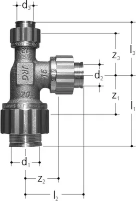 Produktbild von Sanipex T-Stück aus Rotguss mit Klemmverbindern, 5470 16 x 12 x 16 mm