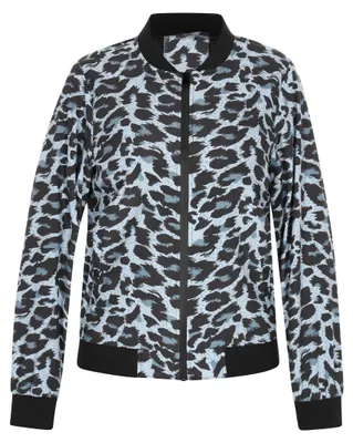 Produktbild von Damen Bomberjacke mit Tiermuster, normale Passform, lange Ärmel, Grau, Größe M