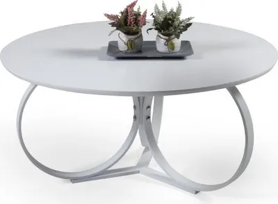 Produktbild von Weiß Couchtisch Rund Wohnzimmer Tisch Designer Einrichtung Modern Möbel