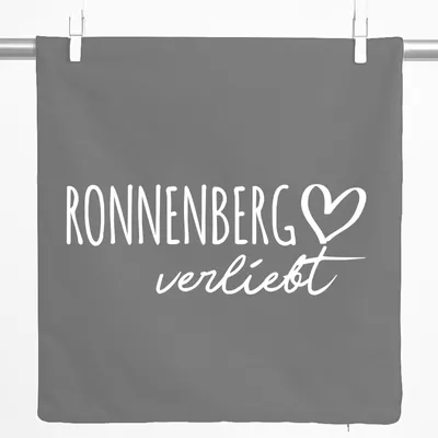 Produktbild von Huuraa Kissenbezug Ronnenberg verliebt 40x40cm Steel Grey Baumwolle Dekokissenbezug Geschenkidee