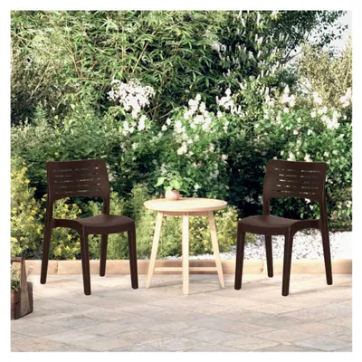 Produktbild von Gartenstühle 2 Stück Balkonstuhl, Outdoor Esszimmerstühle, Stühle für die Terrasse, Gartenmöbel, Mokka Polypropylen