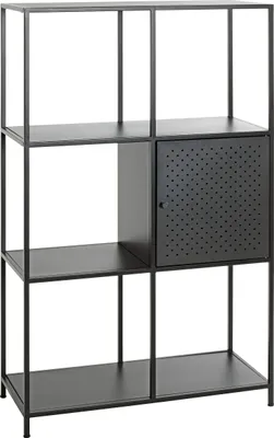Produktbild von HAKU Regal Büroregal schwarz - Metall, B/H/T: 80x134x37 cm